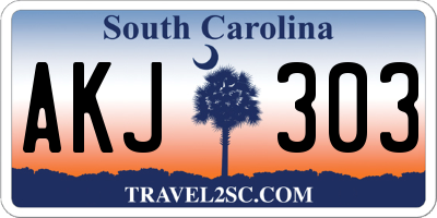 SC license plate AKJ303