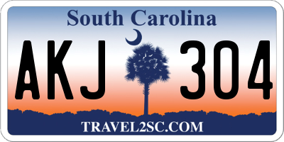 SC license plate AKJ304