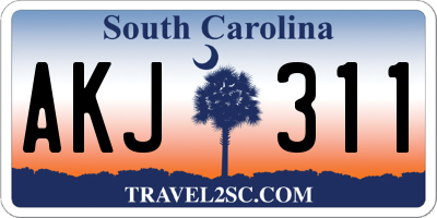 SC license plate AKJ311