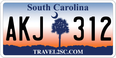 SC license plate AKJ312