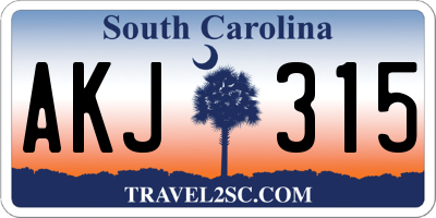 SC license plate AKJ315