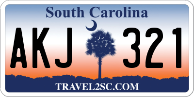 SC license plate AKJ321