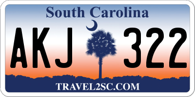 SC license plate AKJ322
