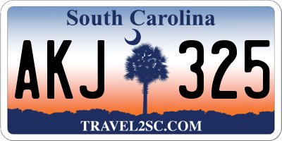 SC license plate AKJ325