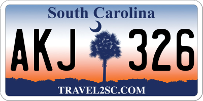 SC license plate AKJ326