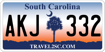 SC license plate AKJ332
