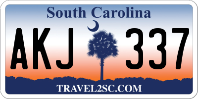 SC license plate AKJ337