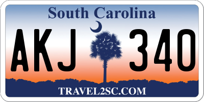 SC license plate AKJ340