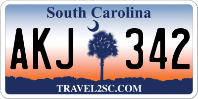 SC license plate AKJ342