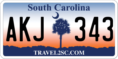 SC license plate AKJ343
