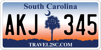 SC license plate AKJ345