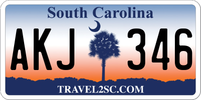 SC license plate AKJ346