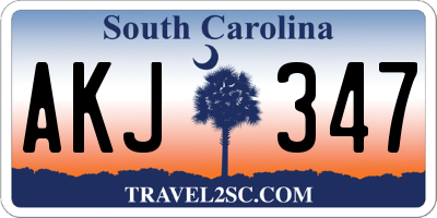 SC license plate AKJ347
