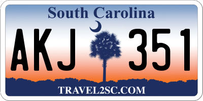 SC license plate AKJ351