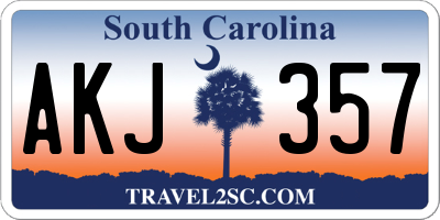 SC license plate AKJ357