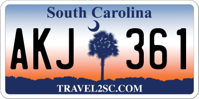 SC license plate AKJ361