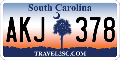 SC license plate AKJ378