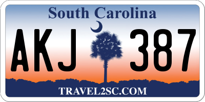 SC license plate AKJ387