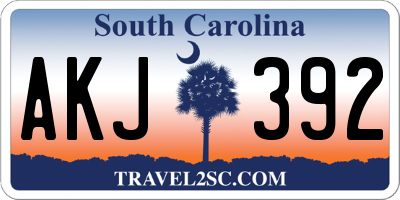 SC license plate AKJ392