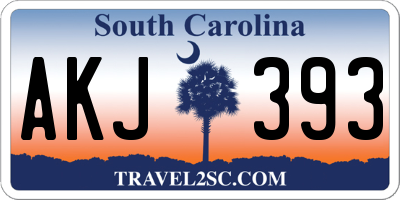 SC license plate AKJ393