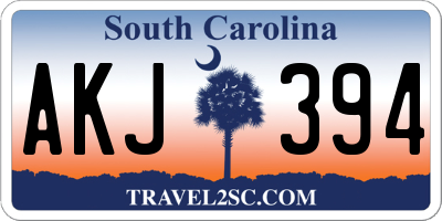 SC license plate AKJ394
