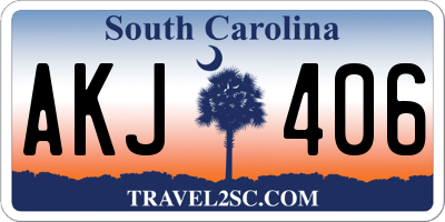 SC license plate AKJ406