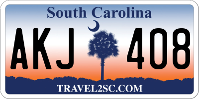 SC license plate AKJ408