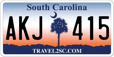 SC license plate AKJ415