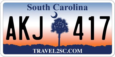 SC license plate AKJ417