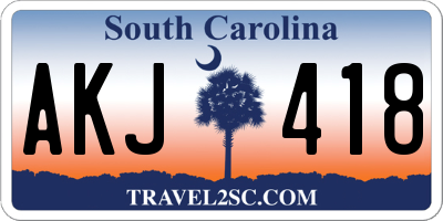 SC license plate AKJ418