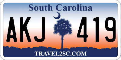 SC license plate AKJ419