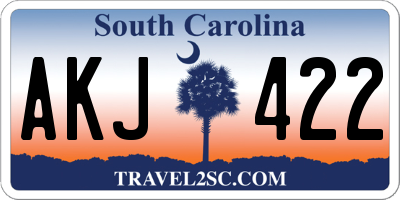 SC license plate AKJ422