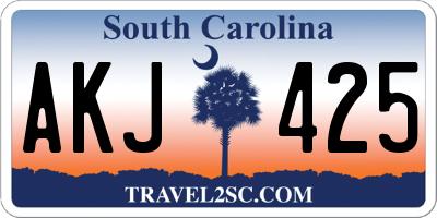 SC license plate AKJ425