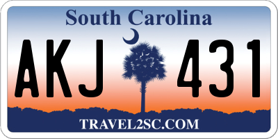 SC license plate AKJ431