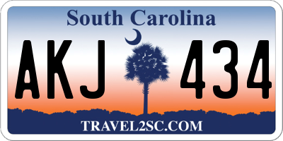 SC license plate AKJ434