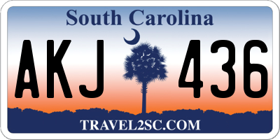 SC license plate AKJ436