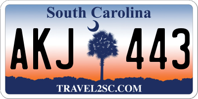 SC license plate AKJ443