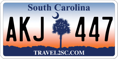 SC license plate AKJ447
