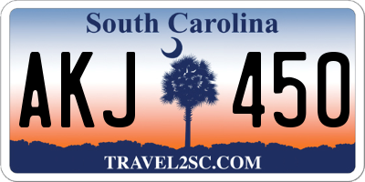 SC license plate AKJ450