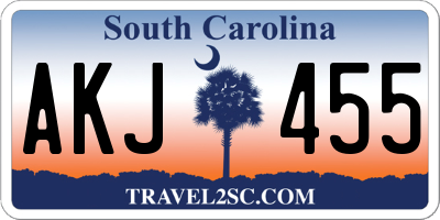 SC license plate AKJ455