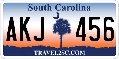 SC license plate AKJ456
