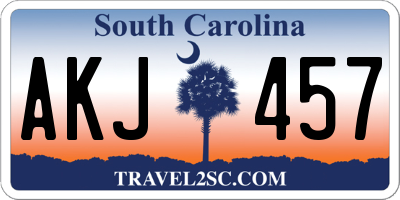 SC license plate AKJ457