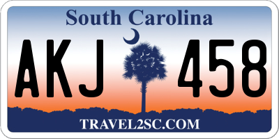 SC license plate AKJ458