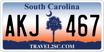 SC license plate AKJ467