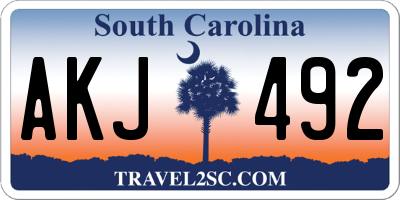 SC license plate AKJ492