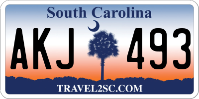 SC license plate AKJ493