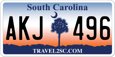 SC license plate AKJ496