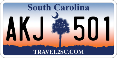 SC license plate AKJ501
