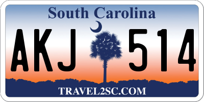 SC license plate AKJ514