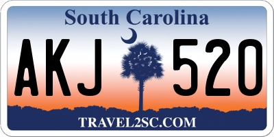 SC license plate AKJ520